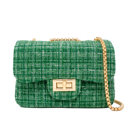 Classic Large Tweed Handbag-Navy