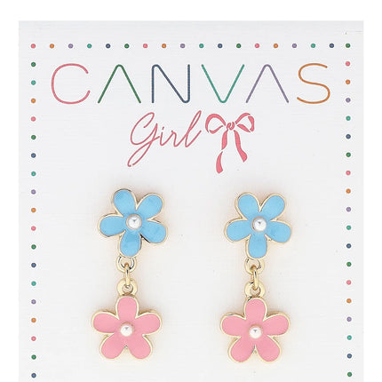 Hazel Flower Power Enamel Children's Earrings