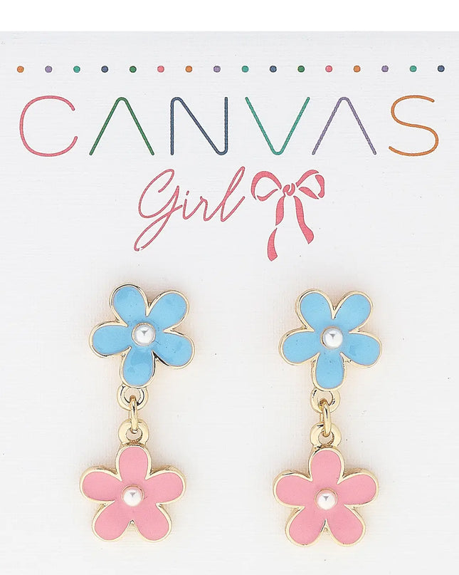 Hazel Flower Power Enamel Children's Earrings