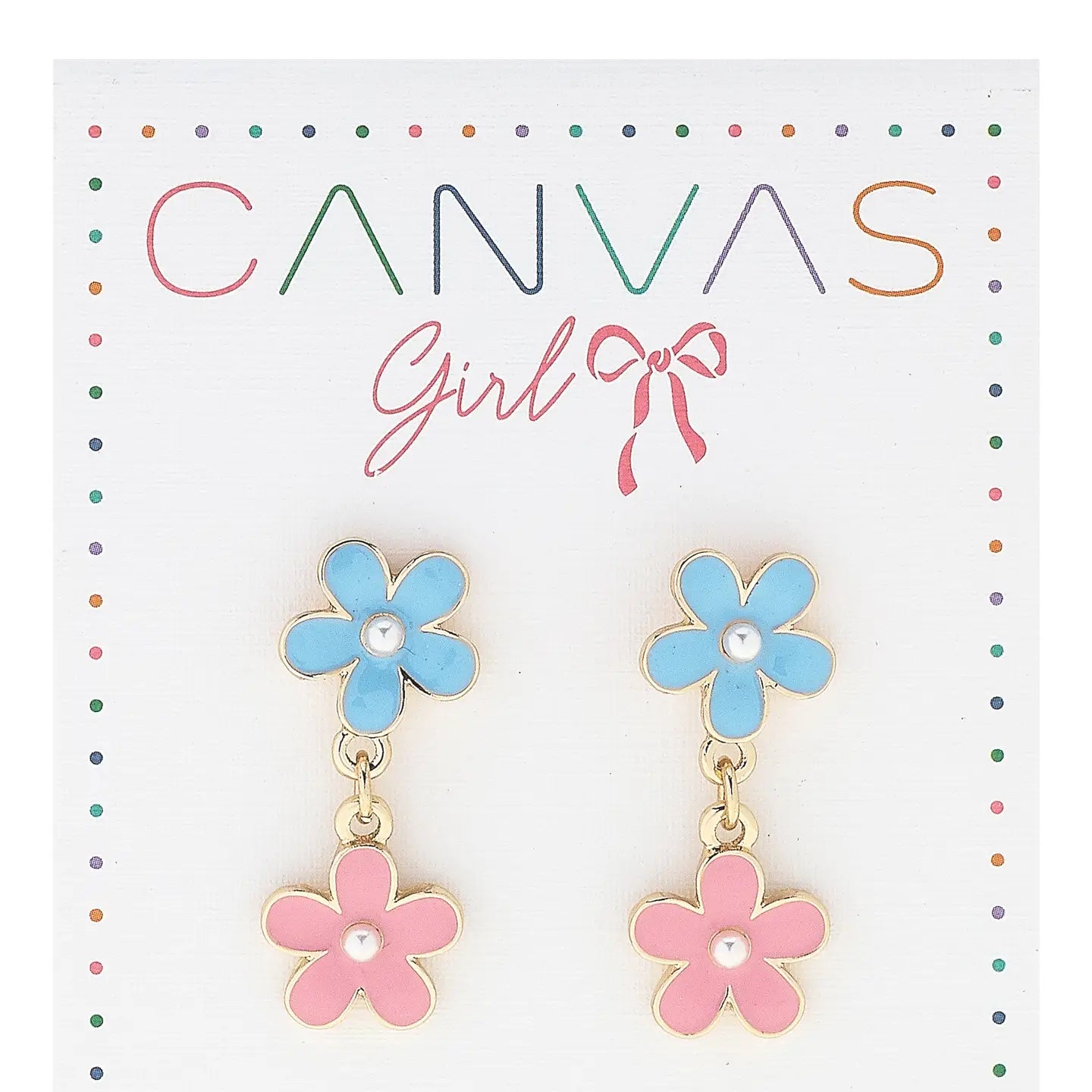 Hazel Flower Power Enamel Children's Earrings