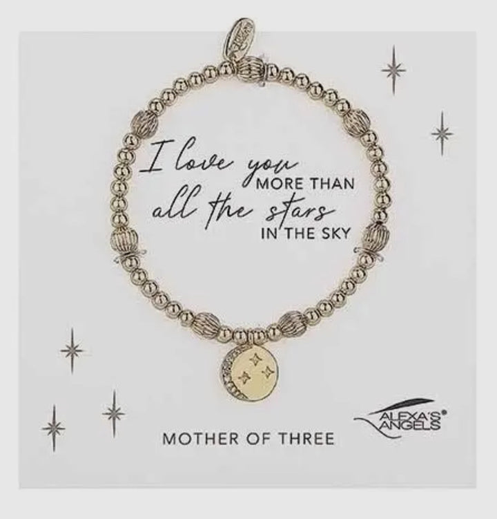 Moon and Stars Bracelet-Mother of Three