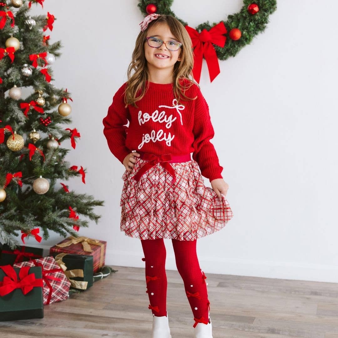 Christmas Plaid Layered Bow Clip