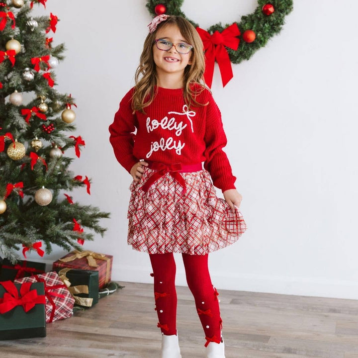 Christmas Plaid Layered Bow Clip