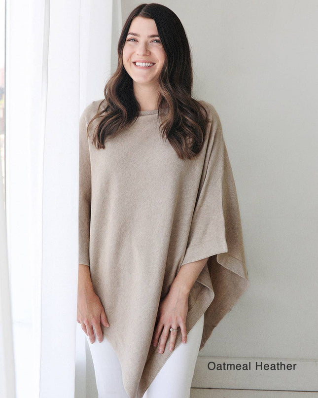 Women's Organic Poncho Sweater Knit Pulloever