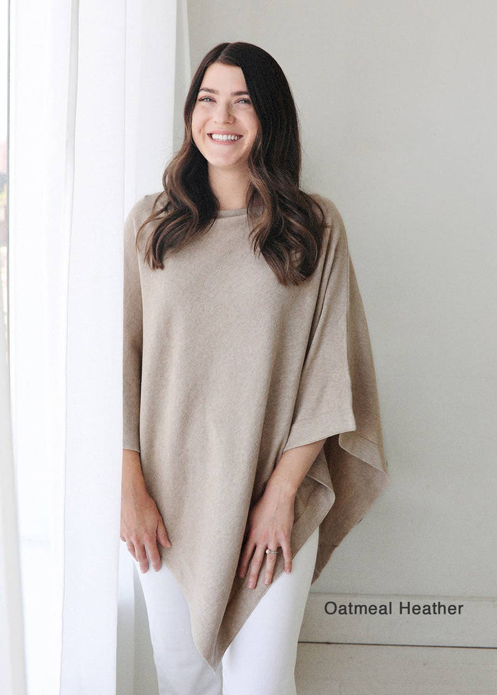 Women's Organic Poncho Sweater Knit Pulloever