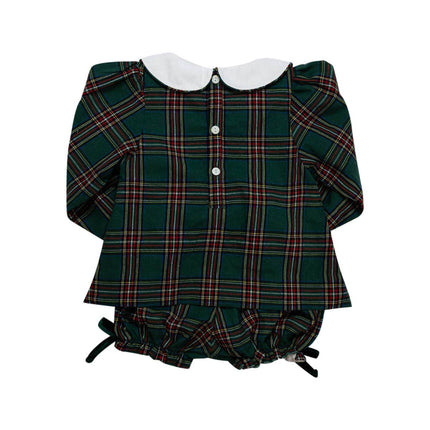 Green Christmas Tartan Bloomer Set