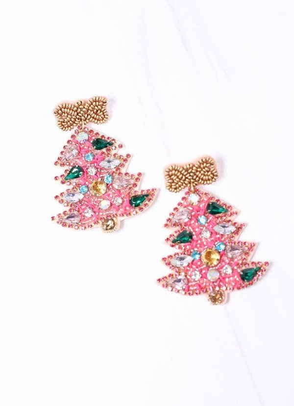 Fa La La Christmas Tree Earring PINK