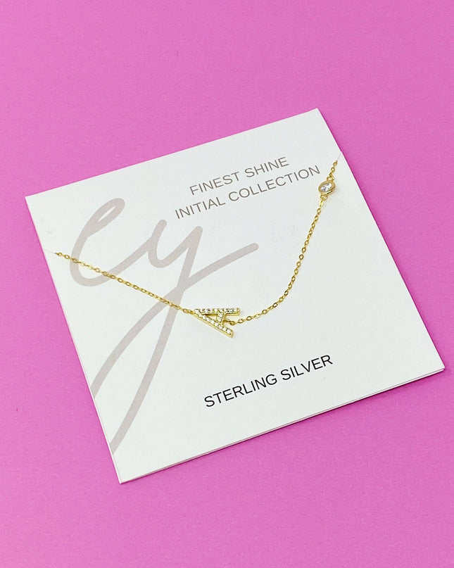 Finest Shine Initial Sterling Silver Necklace