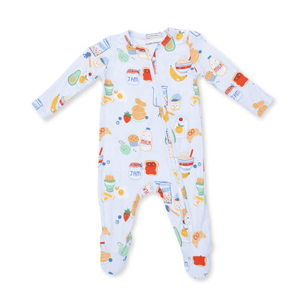 Breakfast Club Blue 2 Way Zipper Footie