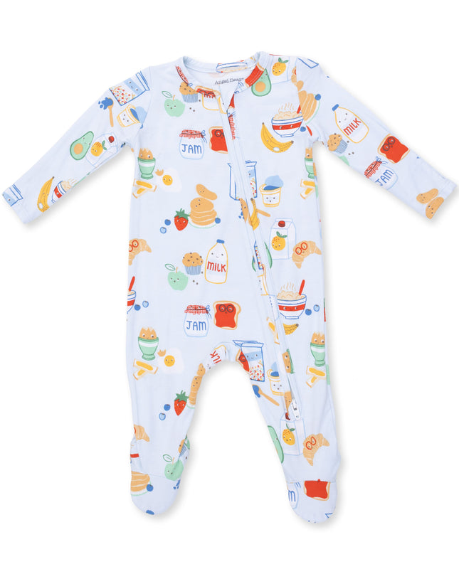 Breakfast Club Blue 2 Way Zipper Footie