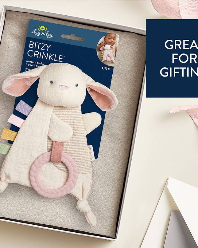 Bitzy Crinkle™ Sensory Toy with Teether