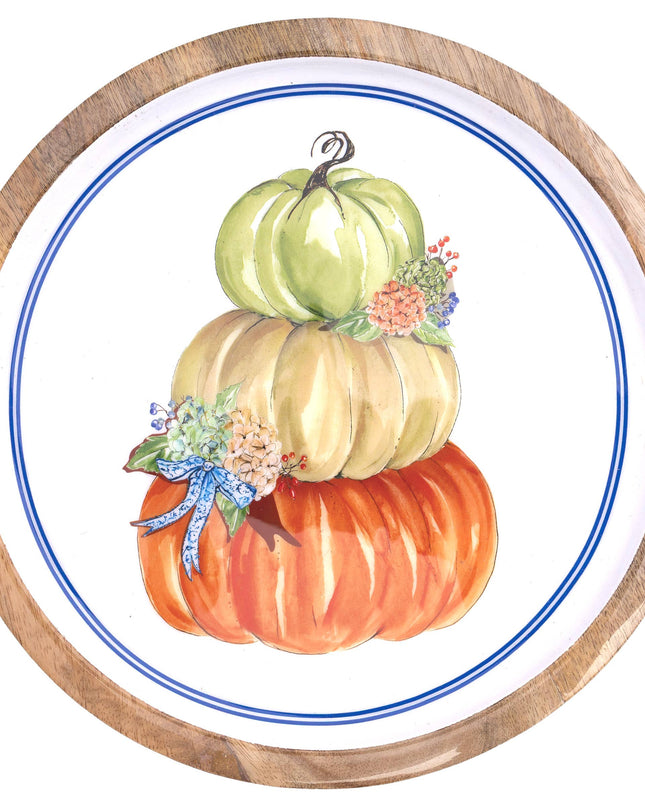 Tri-Stack Pumpkin Pedestal Platter Rosanne Beck