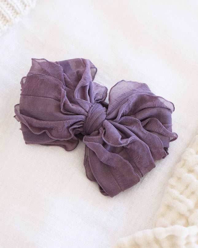 Large Ruffle Knit Bow | Purples
