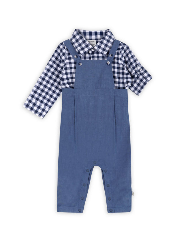 Oxford Gingham Baby Shirt & Overall Jumpsuit