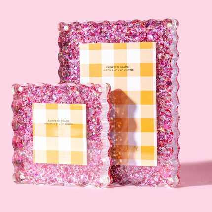 Acrylic Picture Frame - Small - Pink Confetti