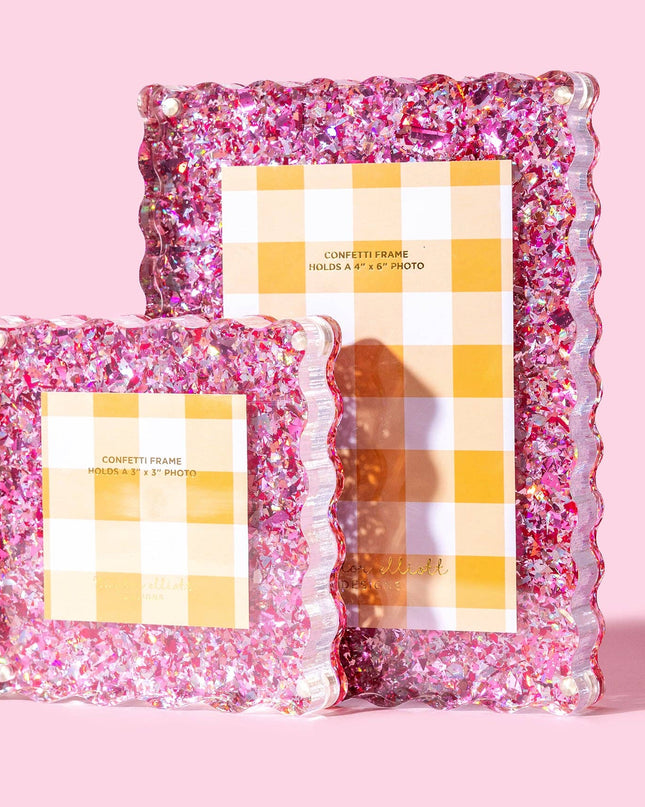 Acrylic Picture Frame - Small - Pink Confetti