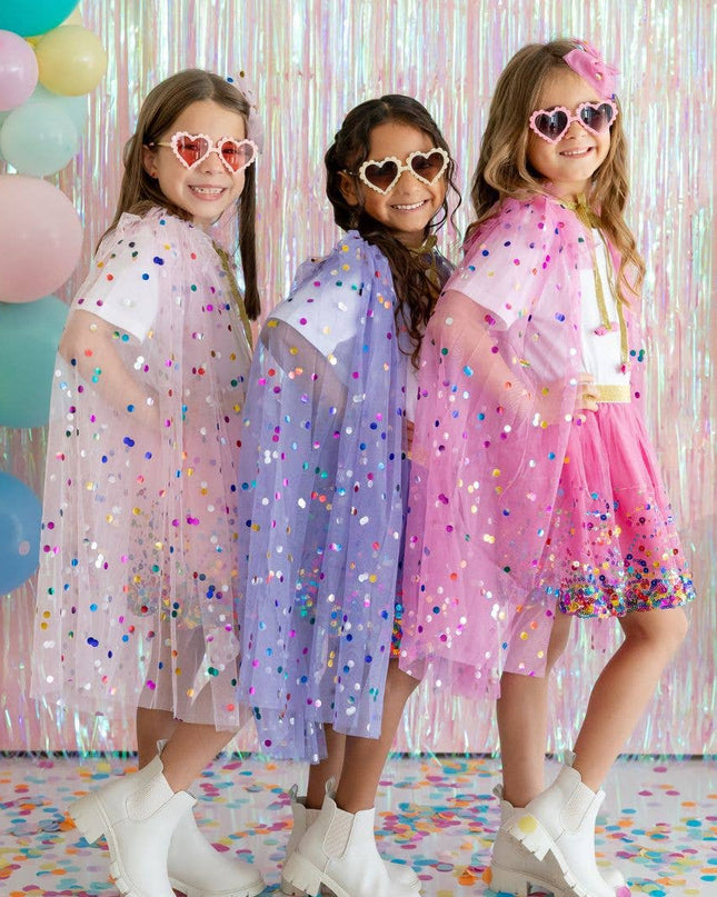 Raspberry Confetti Cape - Kids Dress Up Cape