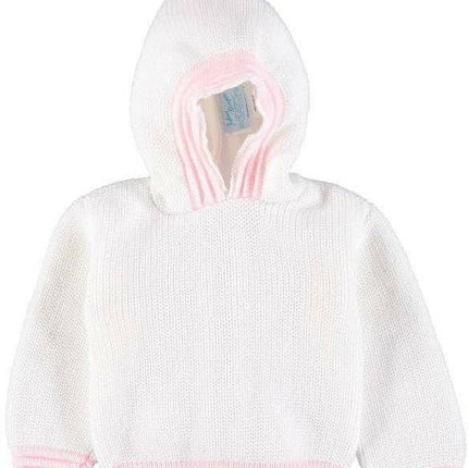 Baby Girl Hooded  Zip Back Sweater