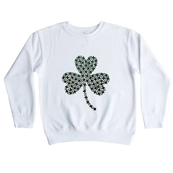 Beaded Shamrock on Sweatshirt