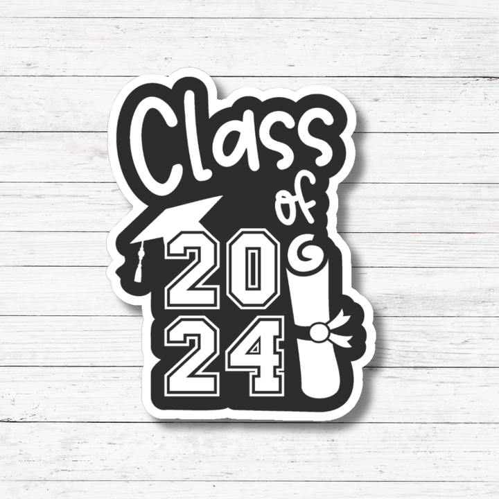 Black and White Class 2024- Senior 2024 Stickers/Magnet