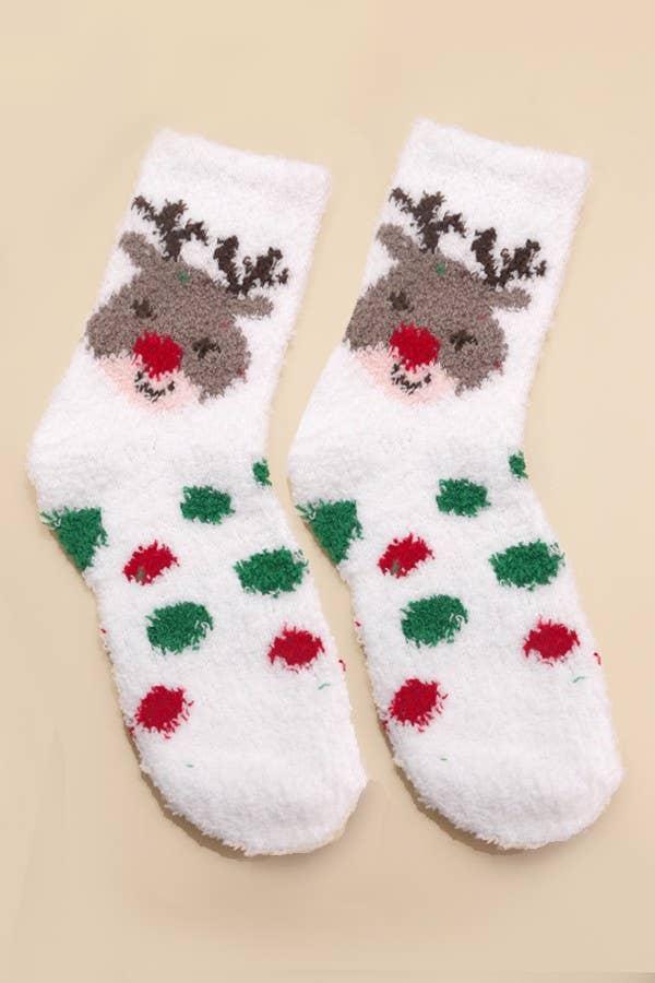 Christmas Holiday Warm Coral Fleece Fuzzy Socks