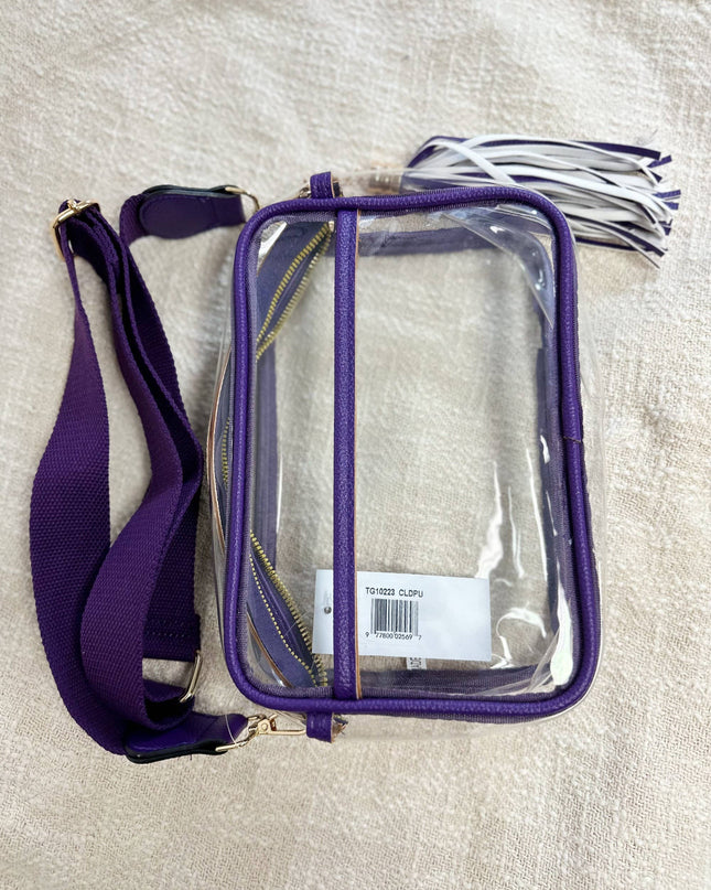 Personalized Game Day Clear Crossbody Bag