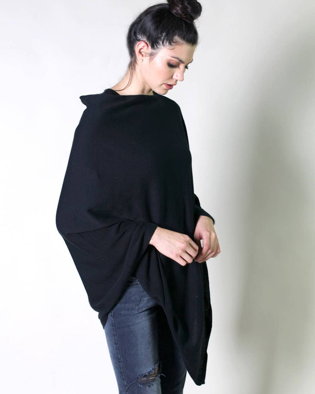 Women's Organic Poncho Sweater Knit Pulloever