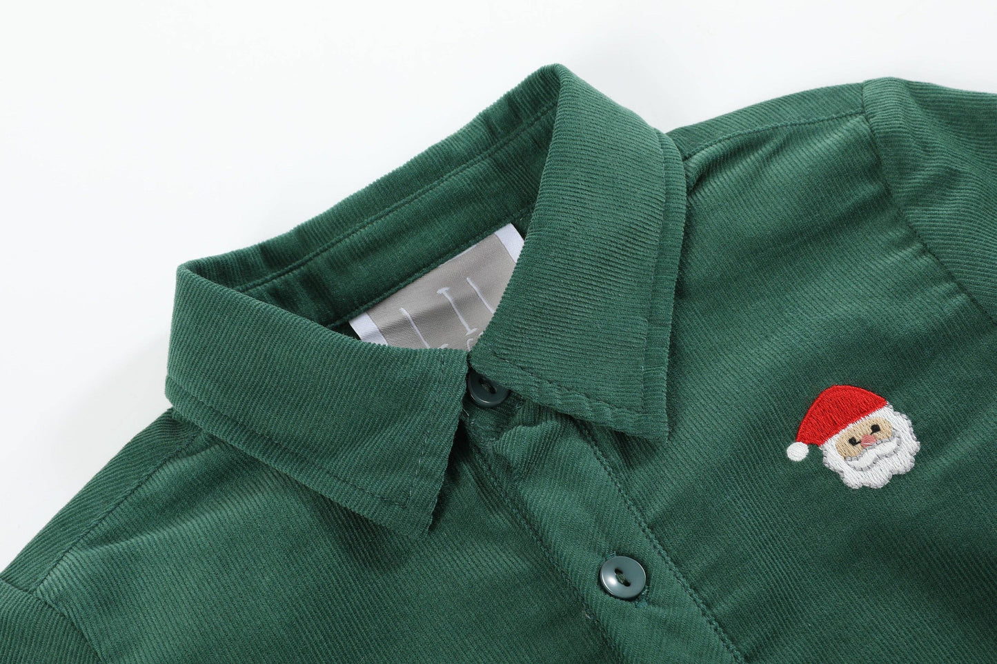 Green Corduroy Santa Dress Shirt