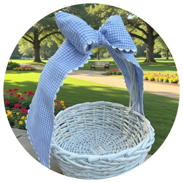 Custom Gingham Bow with Trim