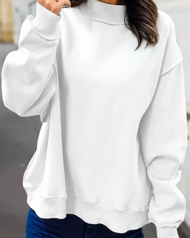Personalized Oversized Mock Neck Sweatshirt