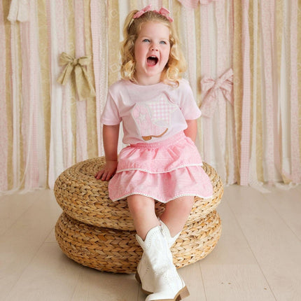 Pink Bandana Western Skort - Kids Boutique Clothing - Fall