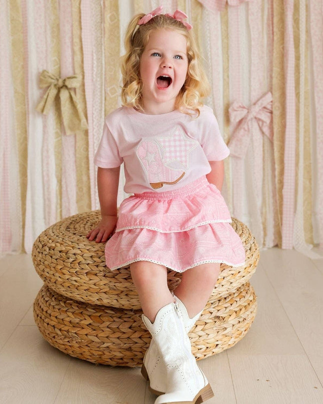 Pink Bandana Western Skort - Kids Boutique Clothing - Fall