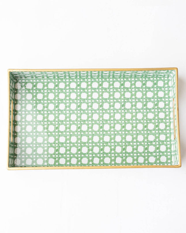 Green Cane Vanity Tray