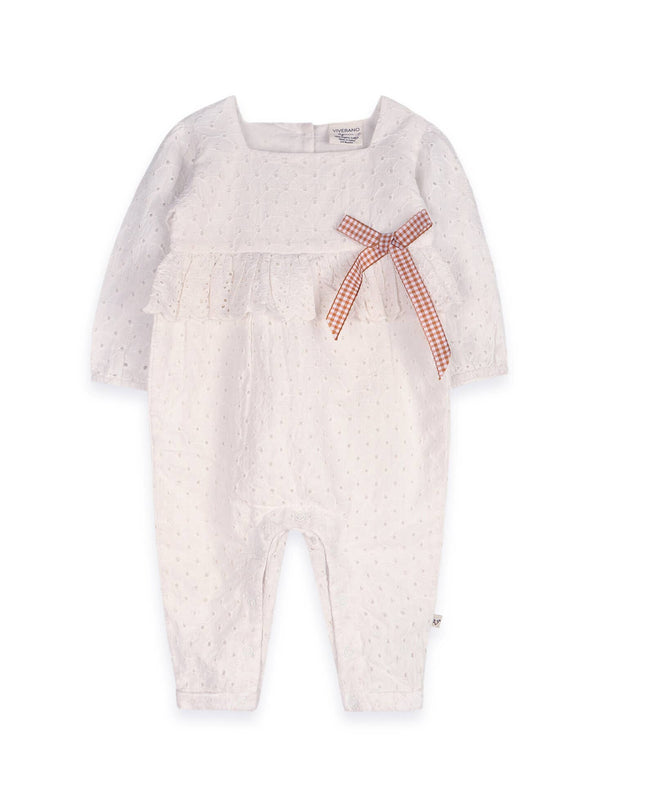 Astrid Schiffli Baby Jumpsuit & Headband Set