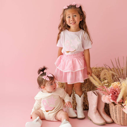 Bandana Cowgirl Patch Western Long Sleeve Romper - Baby