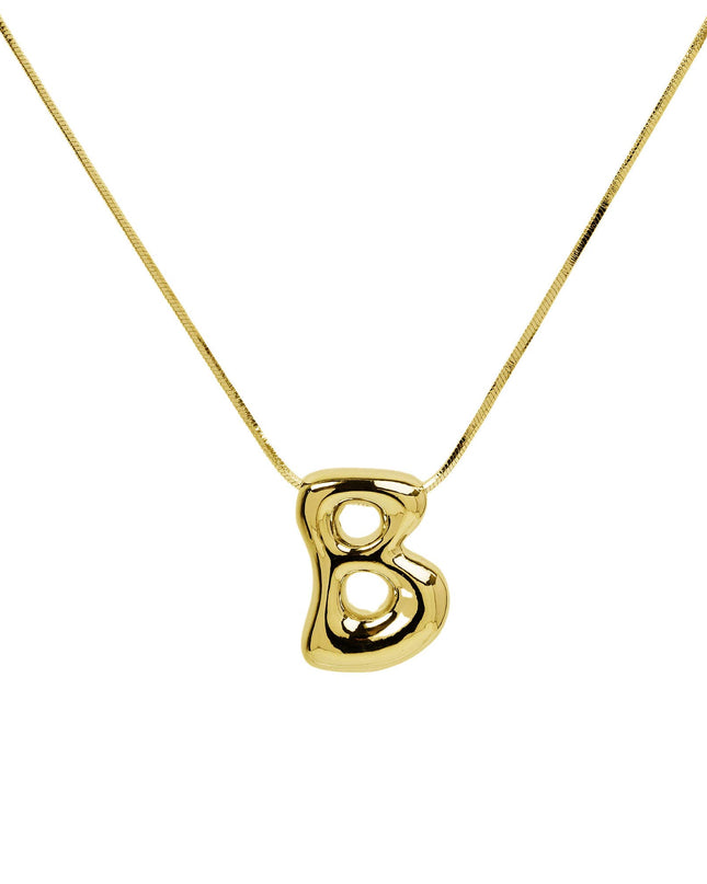 Initial Balloon Waterdrop 18K Gold Necklace