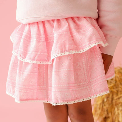 Pink Bandana Western Skort - Kids Boutique Clothing - Fall