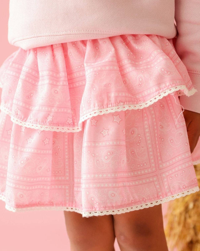 Pink Bandana Western Skort - Kids Boutique Clothing - Fall