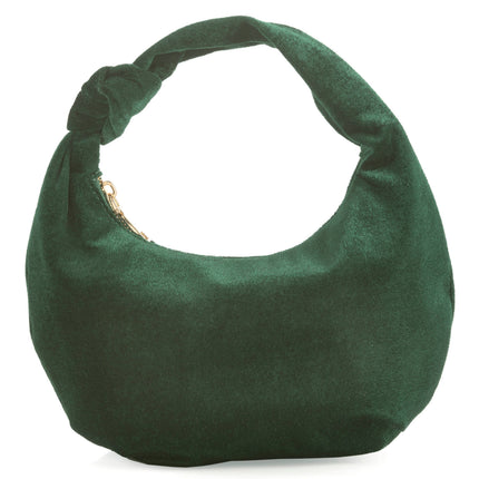 CHRISSY KNOTTED VELVET TOP HANDLE BAG
