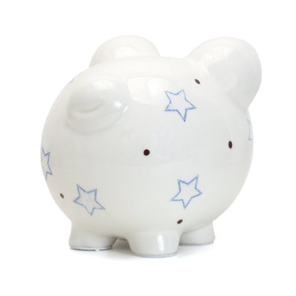 Personalized Blue Star Large Piggy Bank