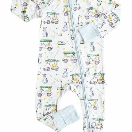 Country Club Cuties Convertible Bamboo Zip Romper | Blue