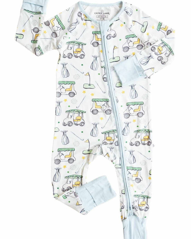 Country Club Cuties Convertible Bamboo Zip Romper | Blue