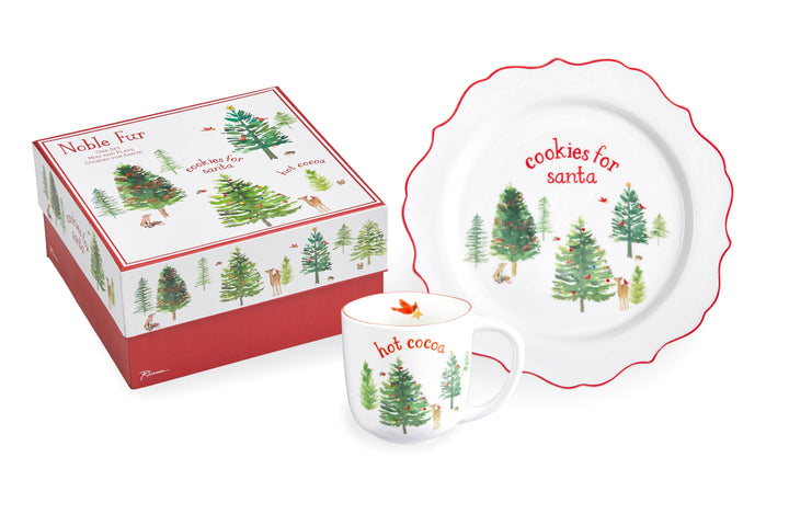 NOBLE FUR COOKIES FOR SANTA MUG & PLATE SET