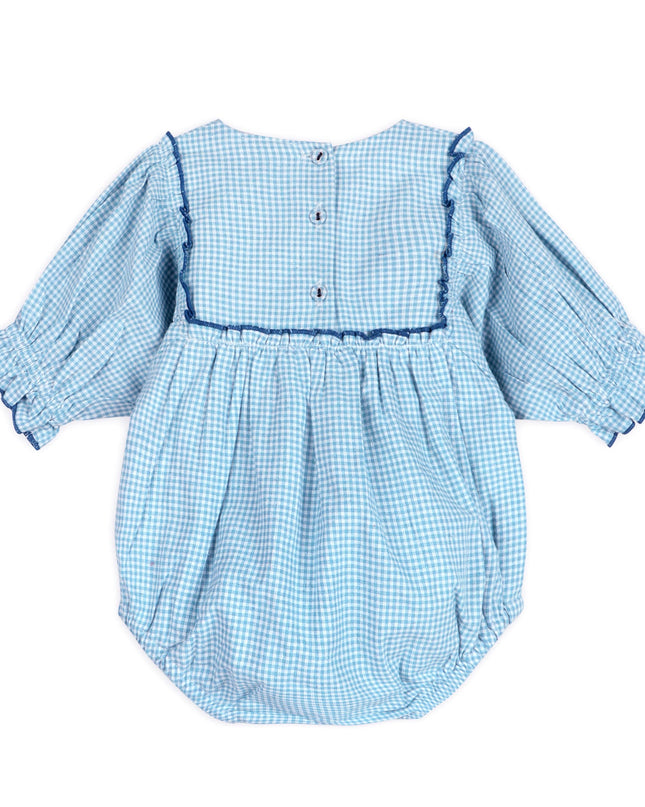 Nautical Gingham Baby Romper + Headband (Organic)