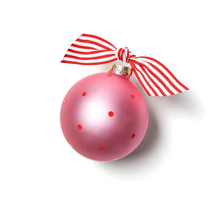 Pink My First Christmas Hat Glass Ornament