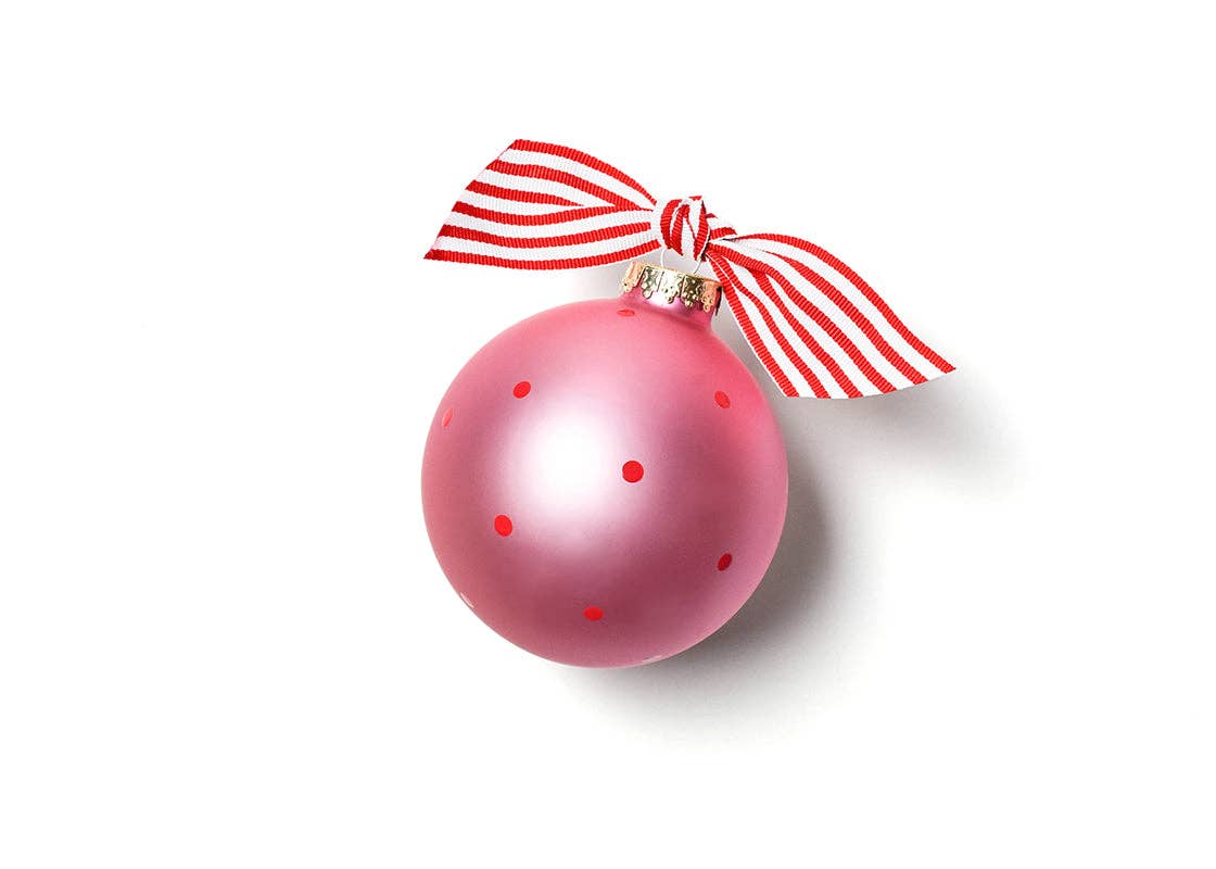 Pink My First Christmas Hat Glass Ornament