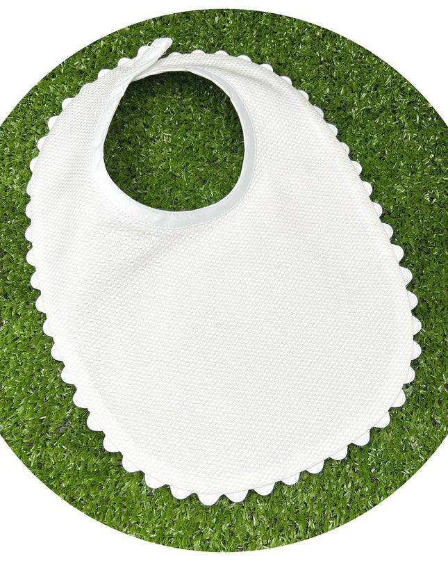 White Cotton Pique Toddler Drool Bib
