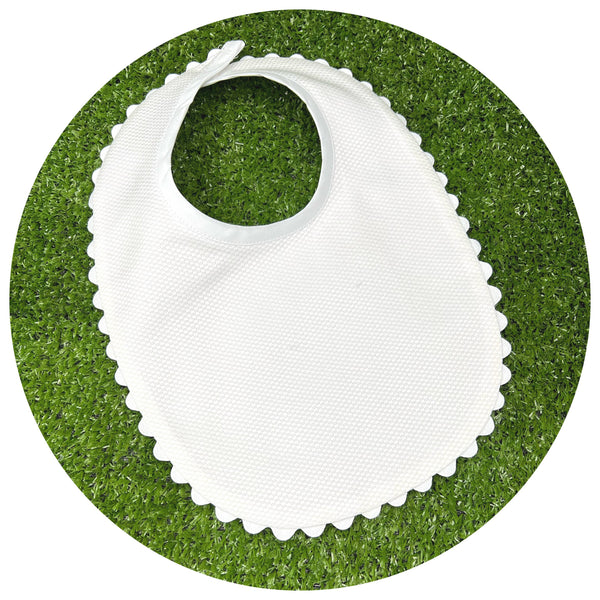 White Cotton Pique Toddler Drool Bib