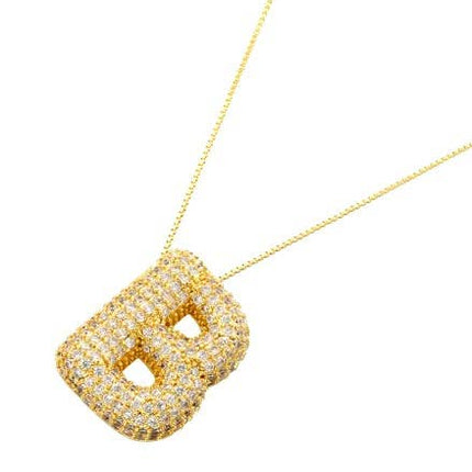 Gold Crystal Initial Necklaces