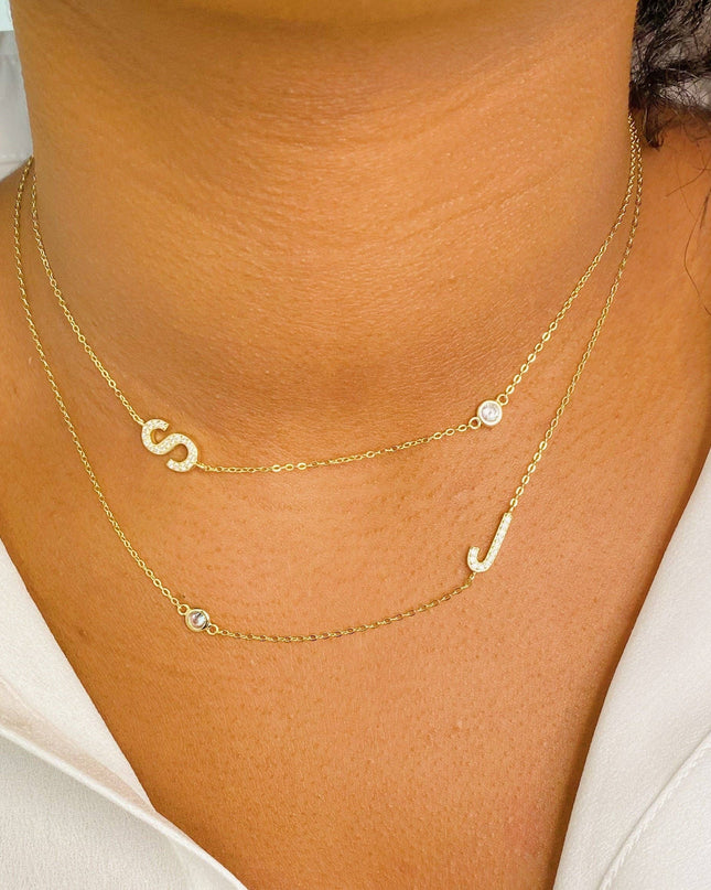Finest Shine Initial Sterling Silver Necklace